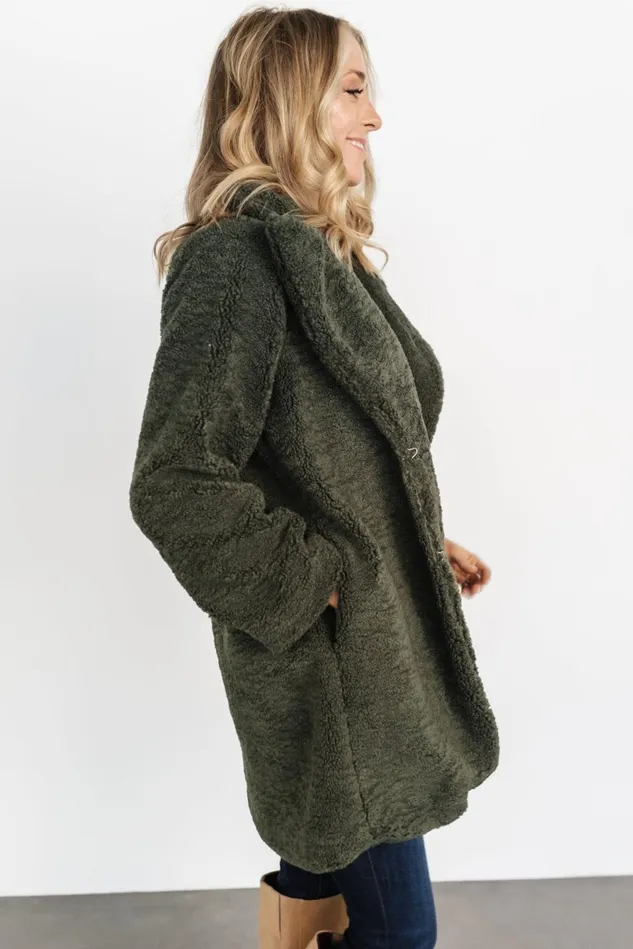 Baltic Born Outerwear Women Damien Sherpa Coat Dark Green Baltic Born Outerwear Women Damien Sherpa Coat Dark Green