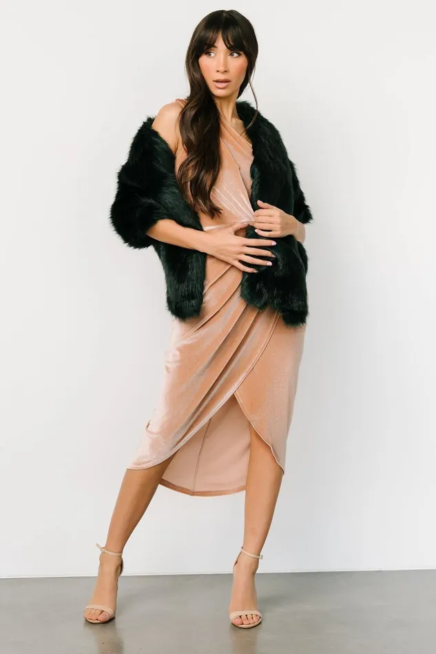 Baltic Born Outerwear Women Jovie Faux Fur Shawl Deep Emerald Baltic Born Outerwear Women Jovie Faux Fur Shawl Deep Emerald