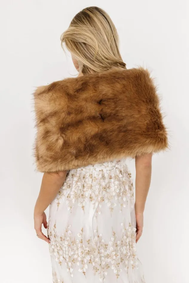 Baltic Born Outerwear Women Valerie Faux Fur Shawl Fawn Baltic Born Outerwear Women Valerie Faux Fur Shawl Fawn