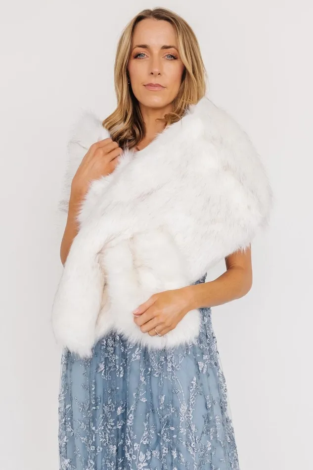 Baltic Born Shawls Women Valerie Faux Fur Shawl Ivory