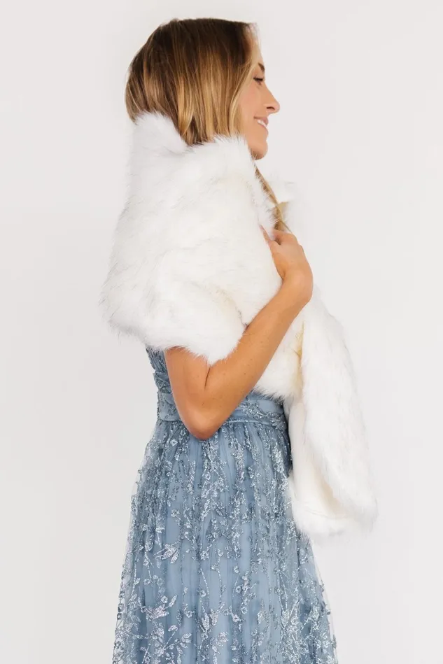 Baltic Born Shawls Women Valerie Faux Fur Shawl Ivory Baltic Born Shawls Women Valerie Faux Fur Shawl Ivory