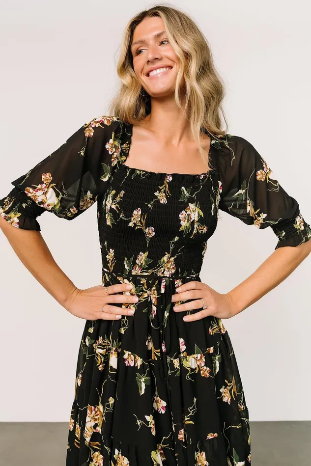 Baltic Born Short Dresses Women Azlyn Smocked Short Dress Night Bloom Floral