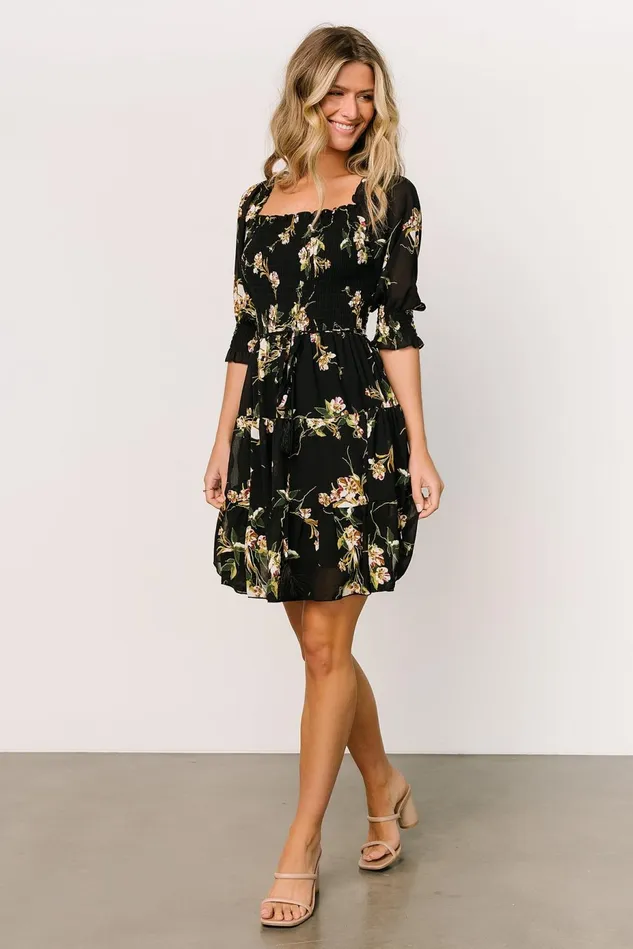 Baltic Born Short Dresses Women Azlyn Smocked Short Dress Night Bloom Floral