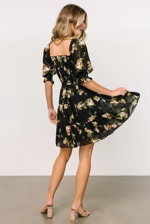 Baltic Born Short Dresses Women Azlyn Smocked Short Dress Night Bloom Floral