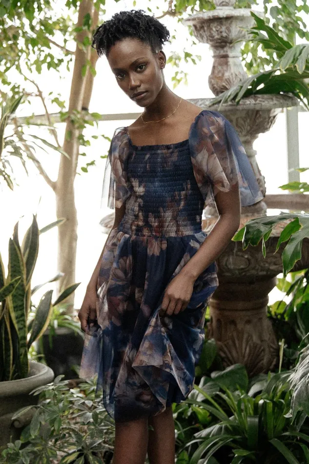 Baltic Born Short Dresses Women Tivoli Tulle Short Dress Dark Blue Floral Baltic Born Short Dresses Women Tivoli Tulle Short Dress Dark Blue Floral