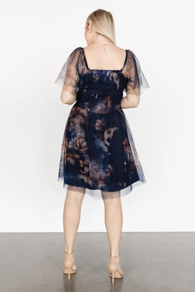 Baltic Born Short Dresses Women Tivoli Tulle Short Dress Dark Blue Floral Baltic Born Short Dresses Women Tivoli Tulle Short Dress Dark Blue Floral