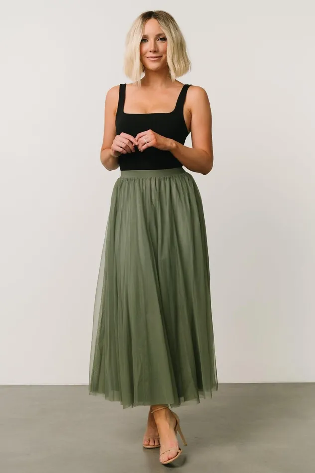 Baltic Born Skirts Women Mila Tulle Skirt Dark Sage