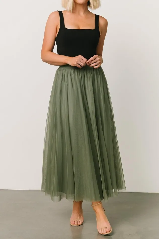 Baltic Born Skirts Women Mila Tulle Skirt Dark Sage