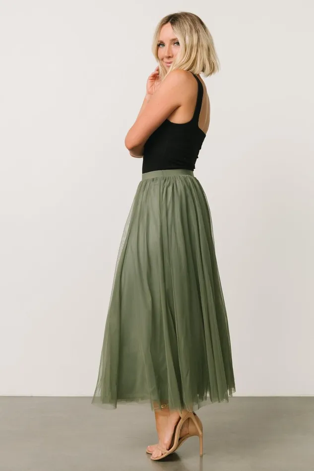 Baltic Born Skirts Women Mila Tulle Skirt Dark Sage