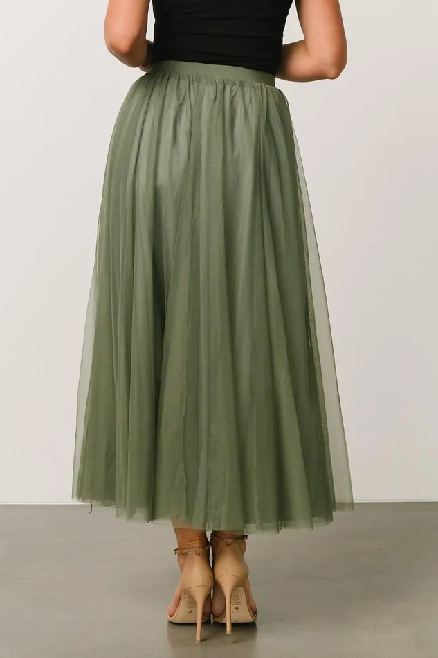 Baltic Born Skirts Women Mila Tulle Skirt Dark Sage