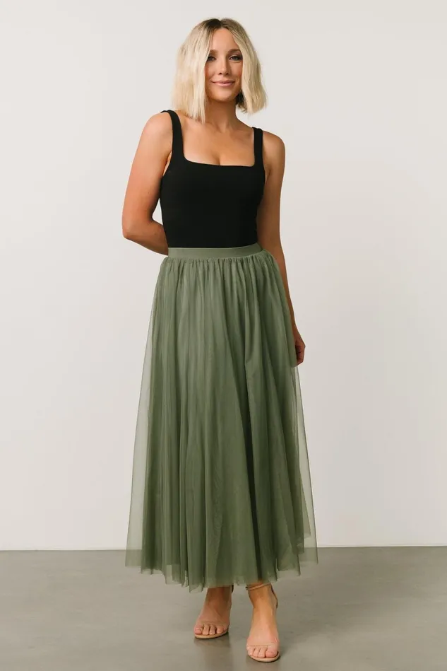Baltic Born Skirts Women Mila Tulle Skirt Dark Sage