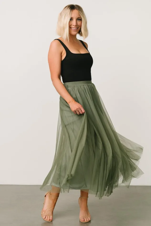 Baltic Born Skirts Women Mila Tulle Skirt Dark Sage