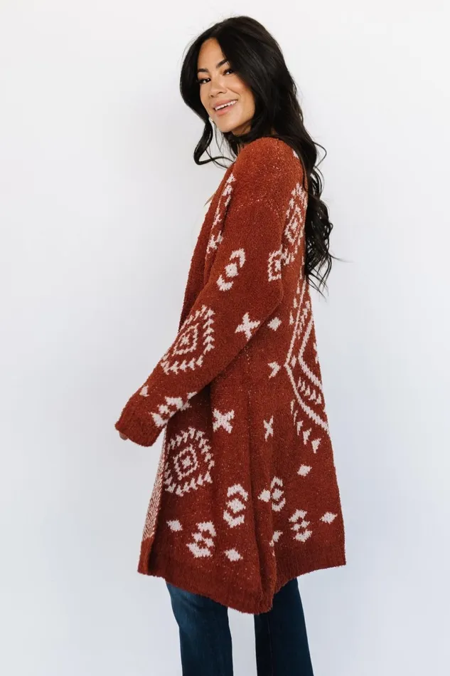 Baltic Born Sweaters Women Missoula Oversized Cardigan Rust Beige Baltic Born Sweaters Women Missoula Oversized Cardigan Rust Beige