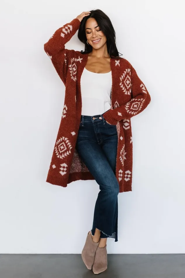 Baltic Born Sweaters Women Missoula Oversized Cardigan Rust Beige Baltic Born Sweaters Women Missoula Oversized Cardigan Rust Beige