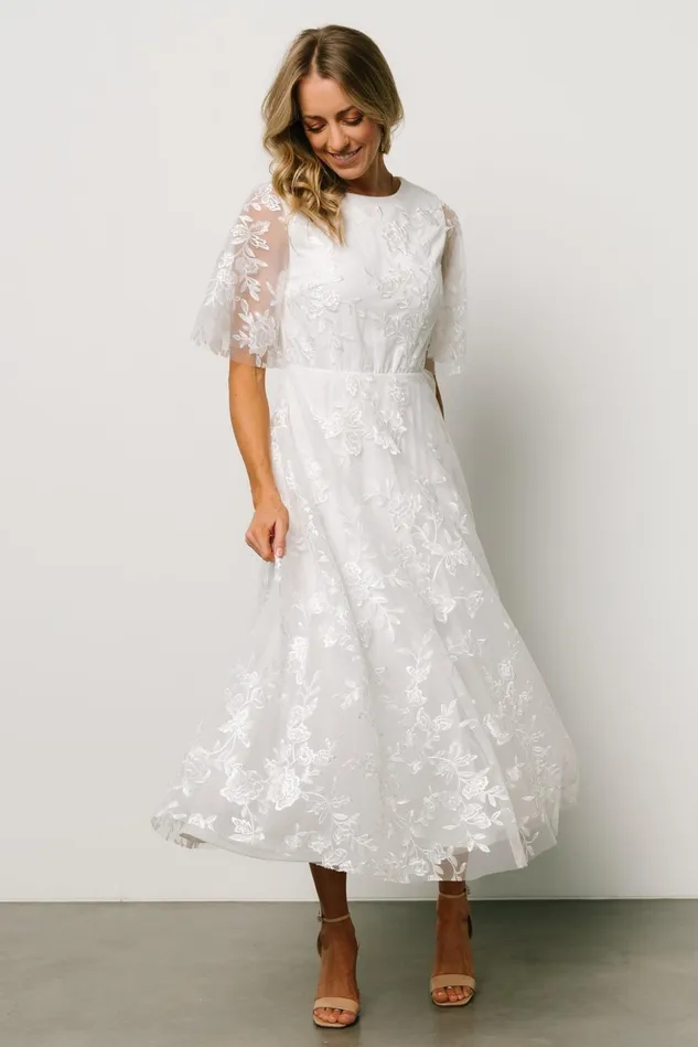 Baltic Born Tulle Styles Women Arabella Embroidered Tulle Maxi Dress White Baltic Born Tulle Styles Women Arabella Embroidered Tulle Maxi Dress White
