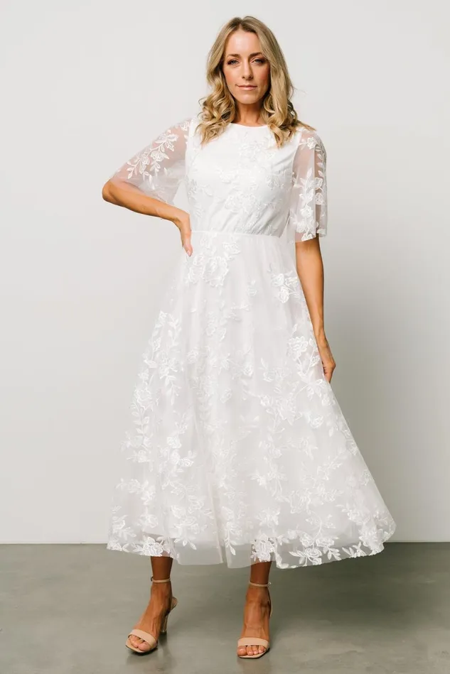 Baltic Born Tulle Styles Women Arabella Embroidered Tulle Maxi Dress White Baltic Born Tulle Styles Women Arabella Embroidered Tulle Maxi Dress White