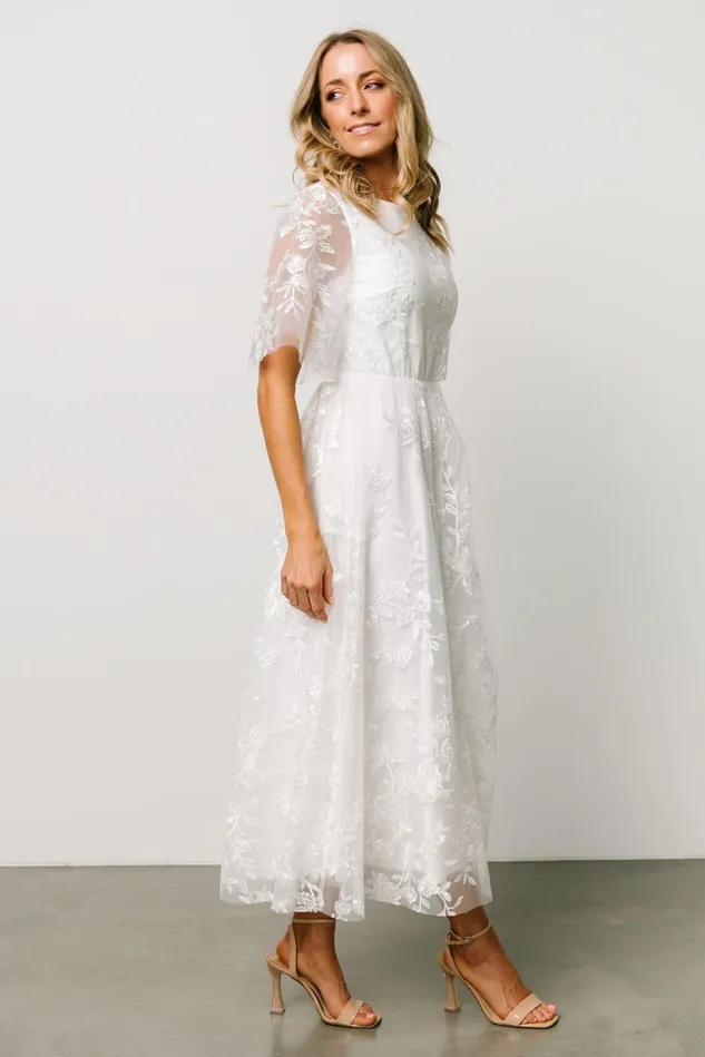 Baltic Born Tulle Styles Women Arabella Embroidered Tulle Maxi Dress White Baltic Born Tulle Styles Women Arabella Embroidered Tulle Maxi Dress White