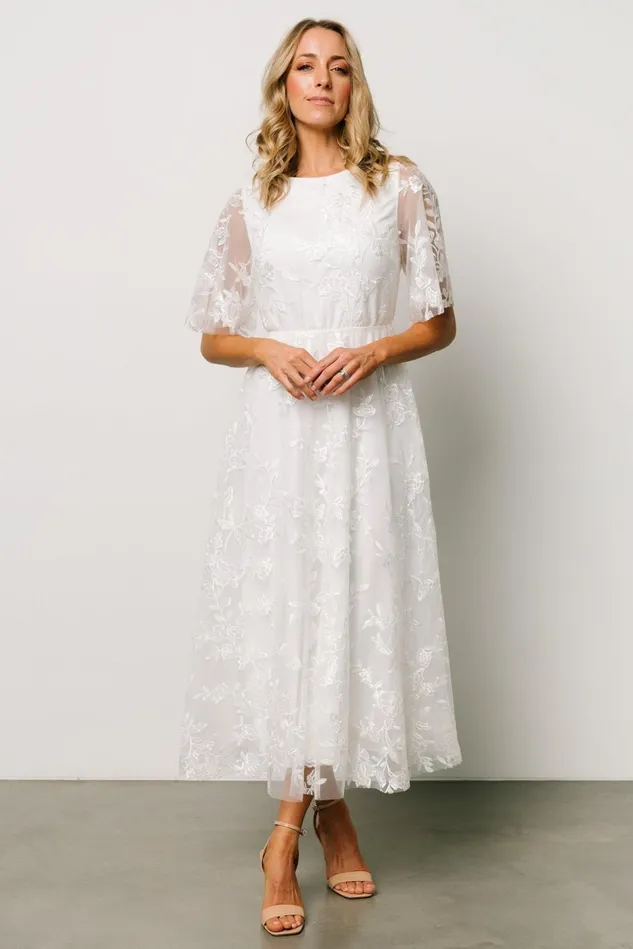 Baltic Born Tulle Styles Women Arabella Embroidered Tulle Maxi Dress White Baltic Born Tulle Styles Women Arabella Embroidered Tulle Maxi Dress White