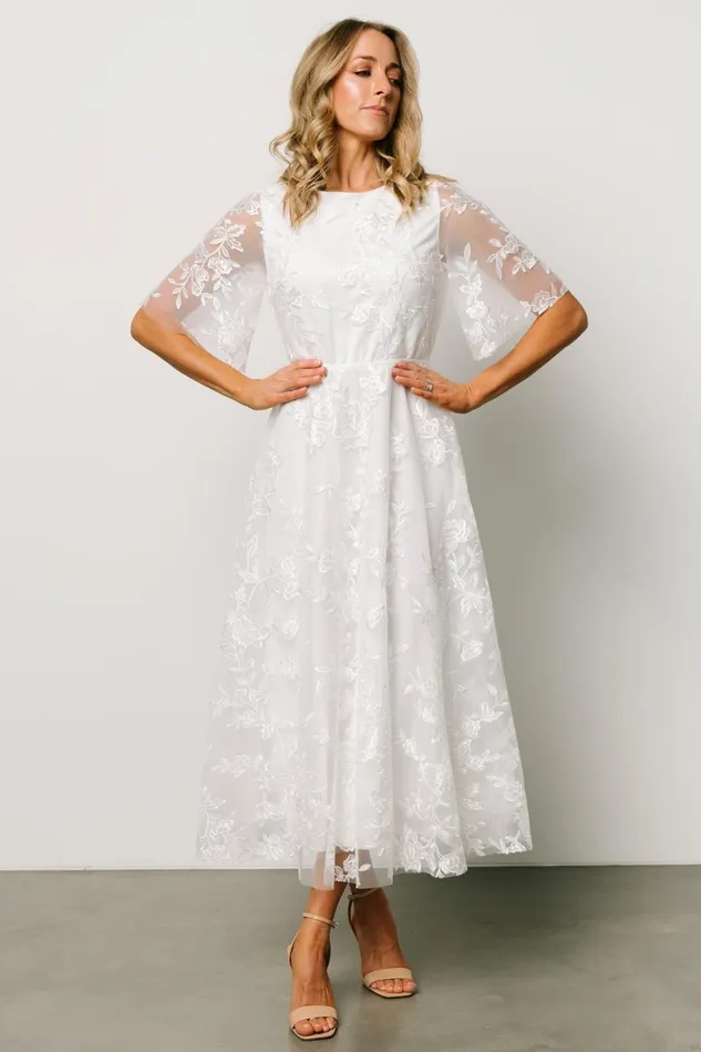 Baltic Born Tulle Styles Women Arabella Embroidered Tulle Maxi Dress White Baltic Born Tulle Styles Women Arabella Embroidered Tulle Maxi Dress White