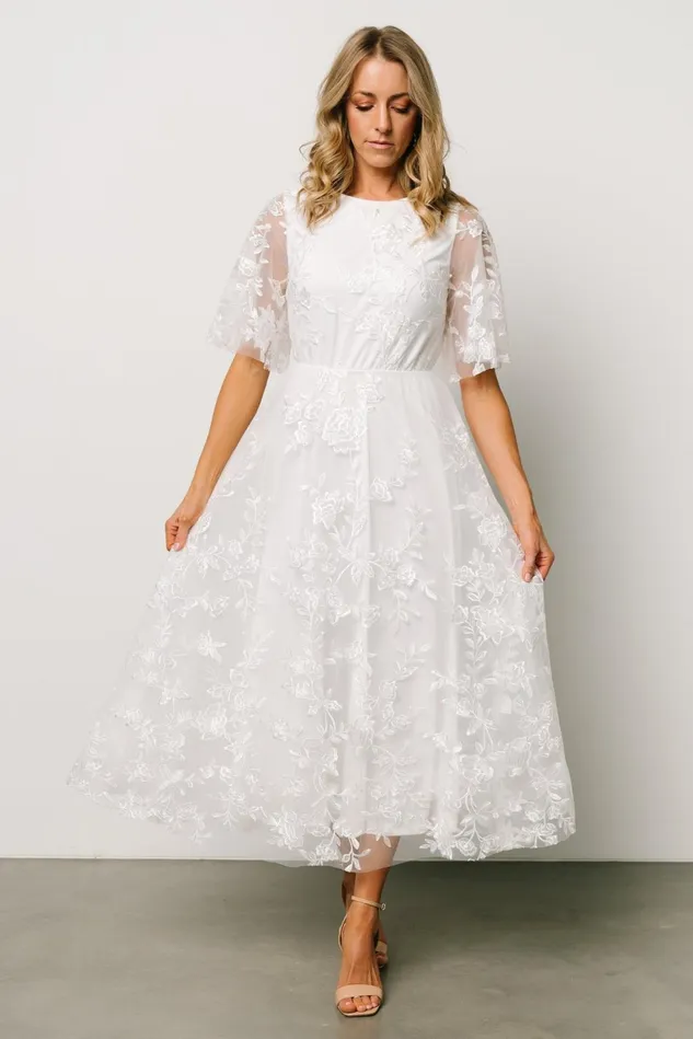 Baltic Born Tulle Styles Women Arabella Embroidered Tulle Maxi Dress White Baltic Born Tulle Styles Women Arabella Embroidered Tulle Maxi Dress White