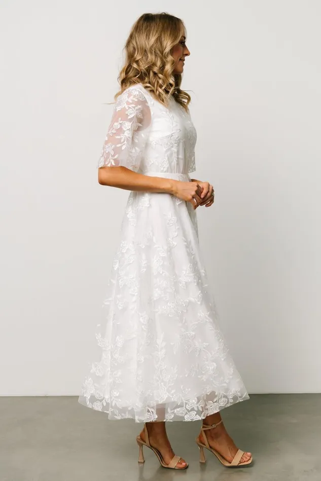 Baltic Born Tulle Styles Women Arabella Embroidered Tulle Maxi Dress White Baltic Born Tulle Styles Women Arabella Embroidered Tulle Maxi Dress White