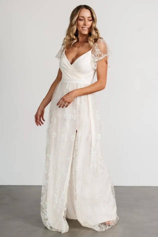 Baltic Born Tulle Styles Women Corinne Shimmer Maxi Gown Off White Baltic Born Tulle Styles Women Corinne Shimmer Maxi Gown Off White