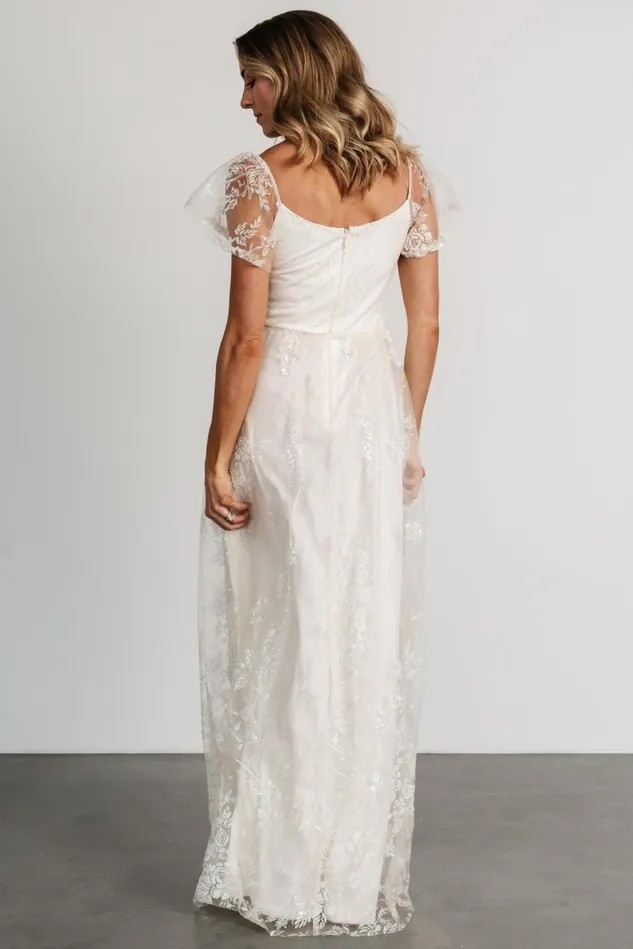 Baltic Born Tulle Styles Women Corinne Shimmer Maxi Gown Off White Baltic Born Tulle Styles Women Corinne Shimmer Maxi Gown Off White