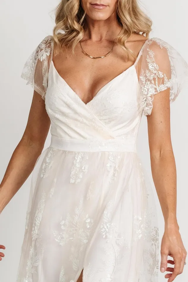 Baltic Born Tulle Styles Women Corinne Shimmer Maxi Gown Off White Baltic Born Tulle Styles Women Corinne Shimmer Maxi Gown Off White