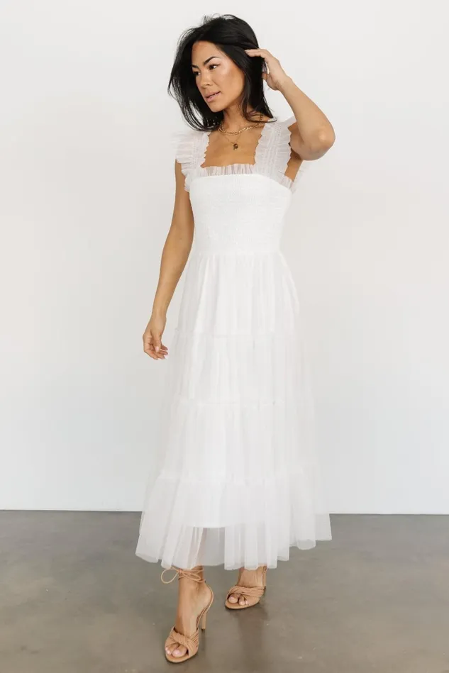 Baltic Born Tulle Styles Women Emma Smocked Tulle Dress Off White Baltic Born Tulle Styles Women Emma Smocked Tulle Dress Off White