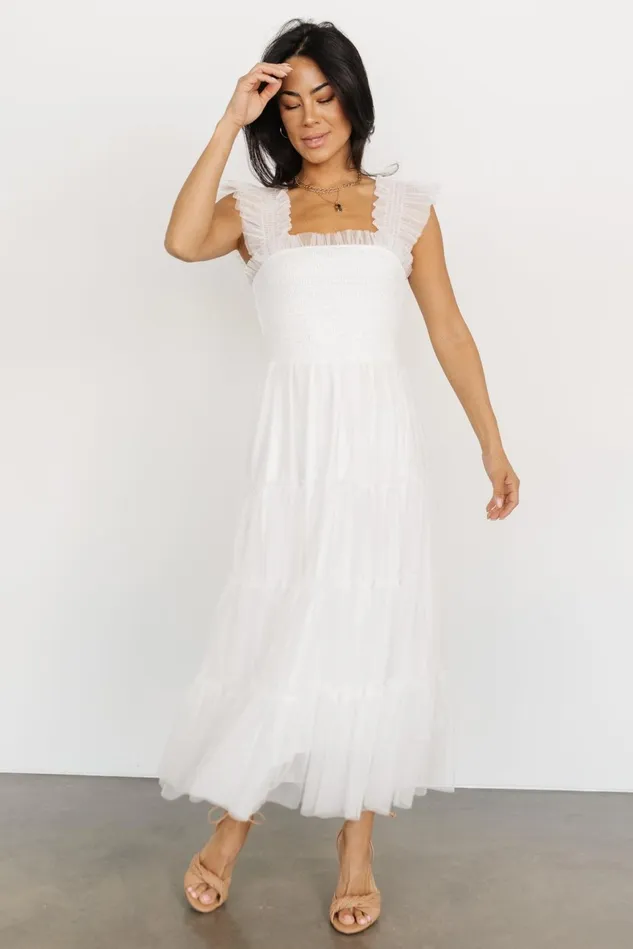 Baltic Born Tulle Styles Women Emma Smocked Tulle Dress Off White Baltic Born Tulle Styles Women Emma Smocked Tulle Dress Off White