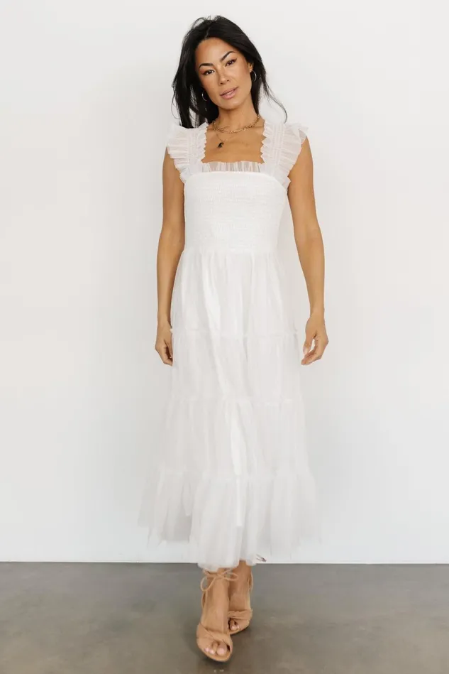 Baltic Born Tulle Styles Women Emma Smocked Tulle Dress Off White Baltic Born Tulle Styles Women Emma Smocked Tulle Dress Off White
