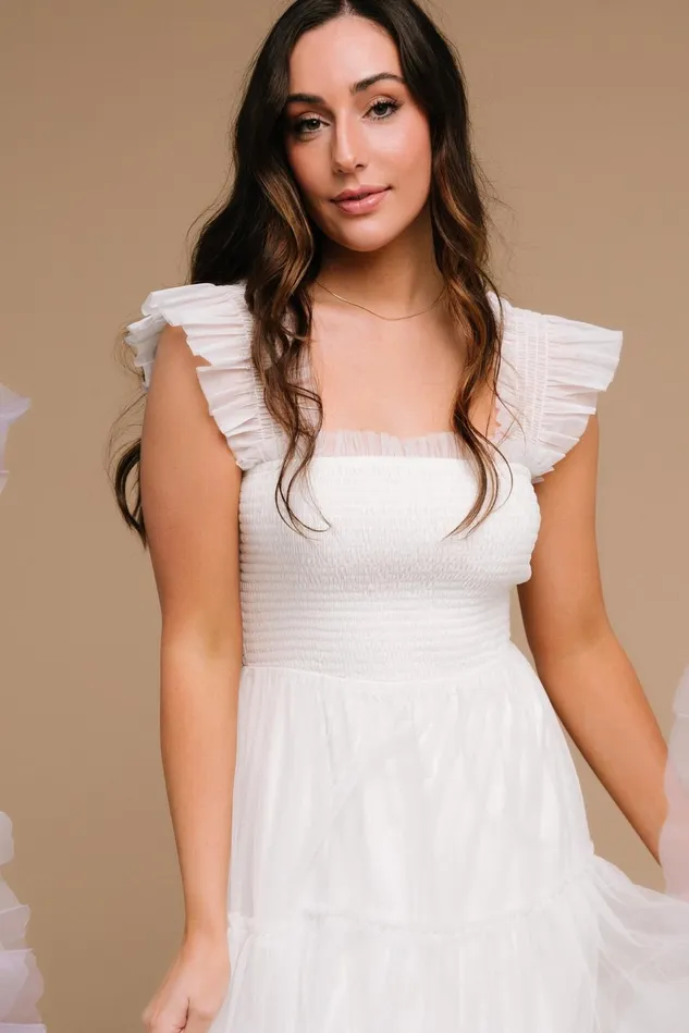 Baltic Born Tulle Styles Women Emma Smocked Tulle Dress Off White Baltic Born Tulle Styles Women Emma Smocked Tulle Dress Off White