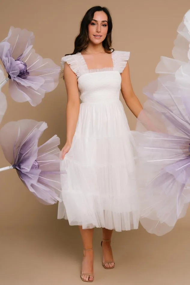 Baltic Born Tulle Styles Women Emma Smocked Tulle Dress Off White Baltic Born Tulle Styles Women Emma Smocked Tulle Dress Off White