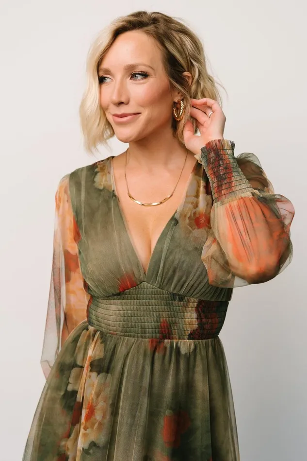 Baltic Born Tulle Styles Women Layla Tulle Maxi Dress Olive Rust