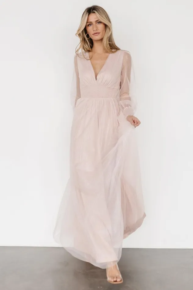 Baltic Born Tulle Styles Women Layla Tulle Maxi Dress Shimmer Pink