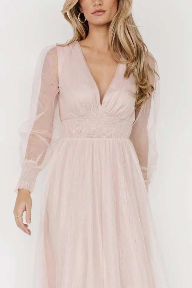 Baltic Born Tulle Styles Women Layla Tulle Maxi Dress Shimmer Pink