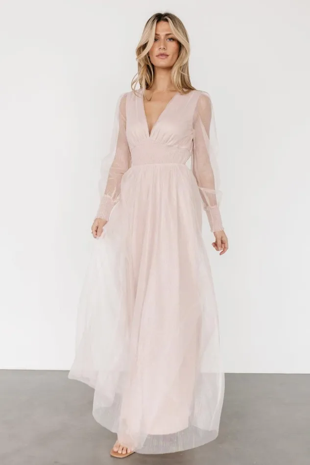 Baltic Born Tulle Styles Women Layla Tulle Maxi Dress Shimmer Pink