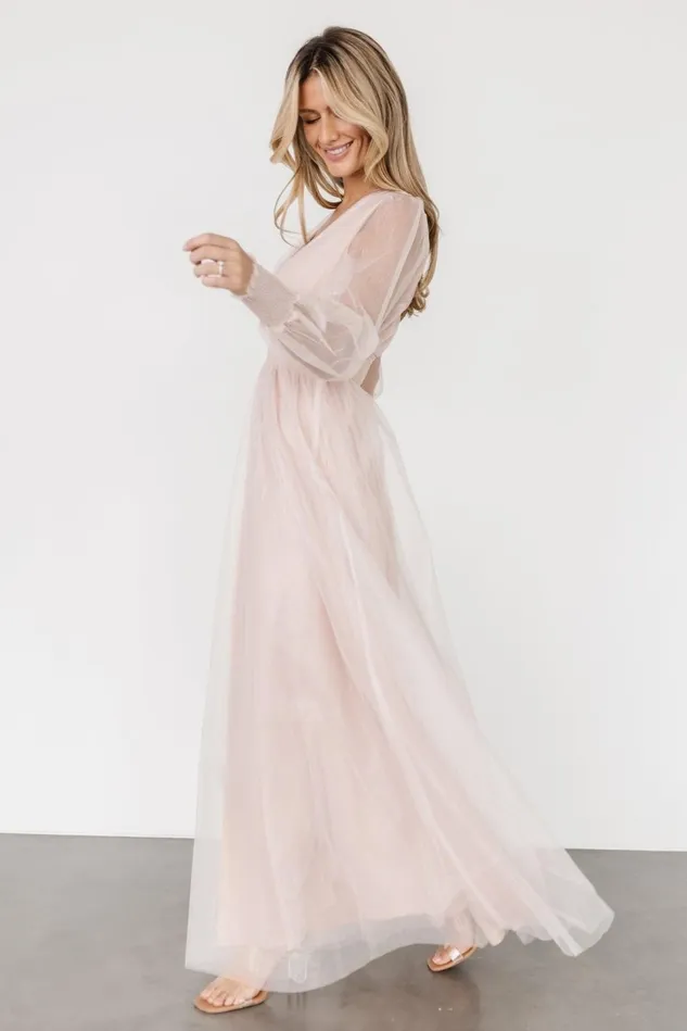 Baltic Born Tulle Styles Women Layla Tulle Maxi Dress Shimmer Pink