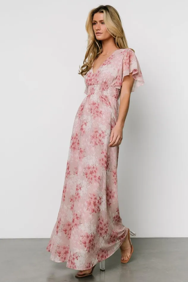 Baltic Born Wedding Guest Women Lynlee Metallic Maxi Dress Pink Multi Baltic Born Wedding Guest Women Lynlee Metallic Maxi Dress Pink Multi