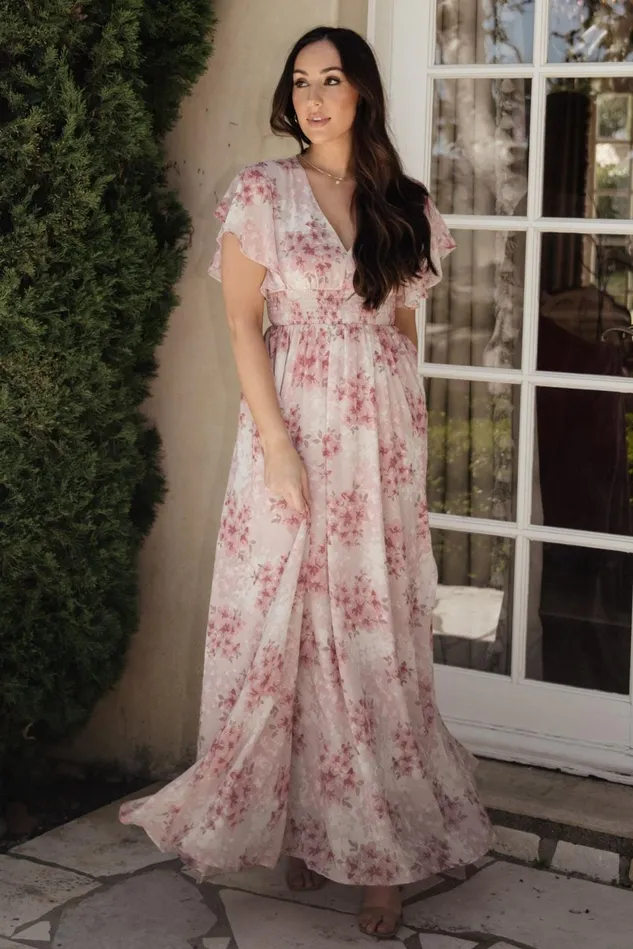 Baltic Born Wedding Guest Women Lynlee Metallic Maxi Dress Pink Multi Baltic Born Wedding Guest Women Lynlee Metallic Maxi Dress Pink Multi