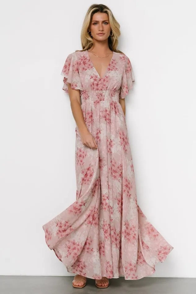 Baltic Born Wedding Guest Women Lynlee Metallic Maxi Dress Pink Multi Baltic Born Wedding Guest Women Lynlee Metallic Maxi Dress Pink Multi