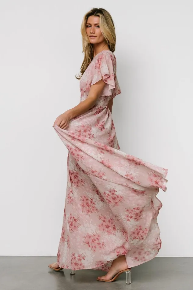 Baltic Born Wedding Guest Women Lynlee Metallic Maxi Dress Pink Multi Baltic Born Wedding Guest Women Lynlee Metallic Maxi Dress Pink Multi