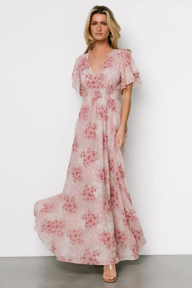 Baltic Born Wedding Guest Women Lynlee Metallic Maxi Dress Pink Multi Baltic Born Wedding Guest Women Lynlee Metallic Maxi Dress Pink Multi