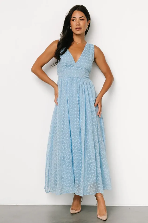 Baltic Born Wedding Guest Women Thalia Embroidered Tank Midi Dress Blue