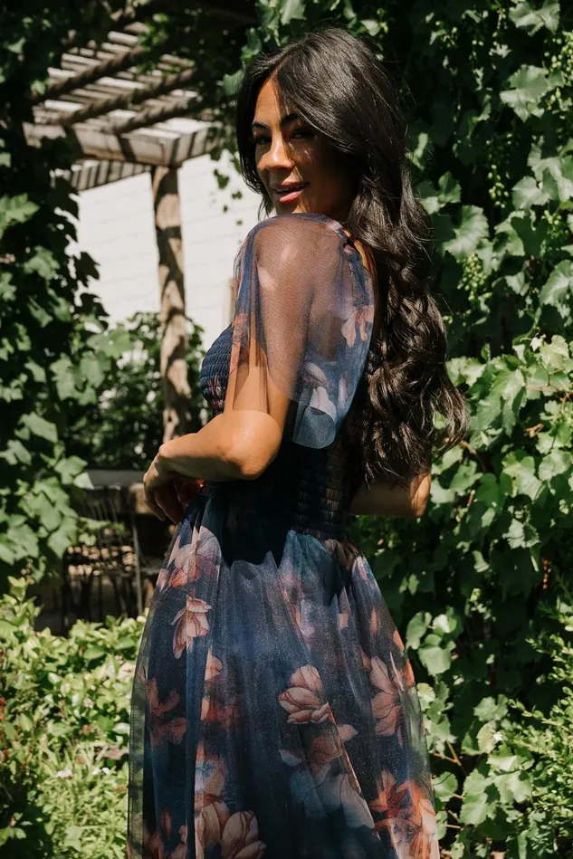 Baltic Born Wedding Guest Women Tivoli Tulle Short Dress Dark Blue Floral Baltic Born Wedding Guest Women Tivoli Tulle Short Dress Dark Blue Floral