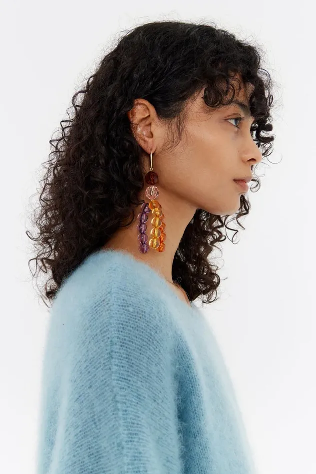 Beaded Gold Metal Earrings Pink Women Bimba Y Lola Jewelry Beaded Gold Metal Earrings Pink Women Bimba Y Lola Jewelry