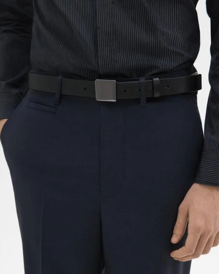 Belts Men Theory Leather Belt Black