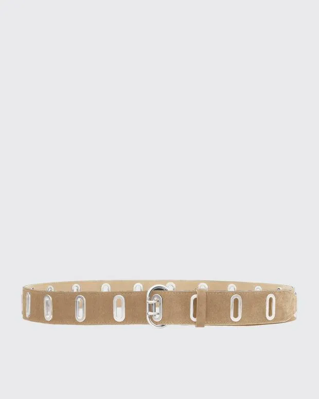 Belts Women Rag and Bone River Suede Belt Light Sand