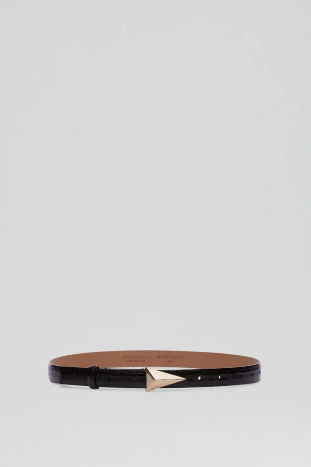 Belts Women Scanlan Theodore EMBOSSED TRIANGLE TRIM BELT 2 Black Belts Women Scanlan Theodore EMBOSSED TRIANGLE TRIM BELT 2 Black