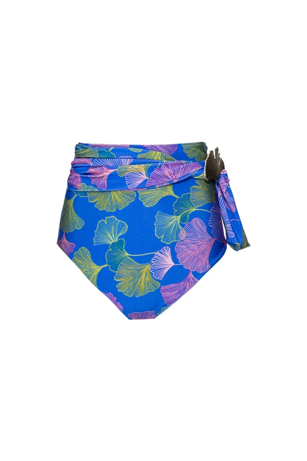 Bikinis Women PatBO Ocean Leaf Belted Bikini Bottom FINAL SALE